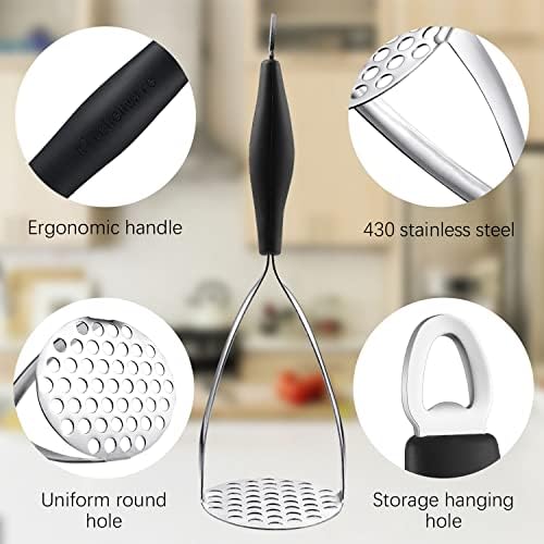 Joyoldelf Heavy Duty Stainless Steel Potato Masher - Image 2