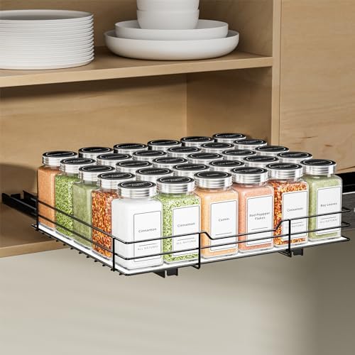 BOIVSHI Spice Rack Organizer for Cabinet, 1 Tier Pull Out Spice Rack, Spice by BOIVSHI
