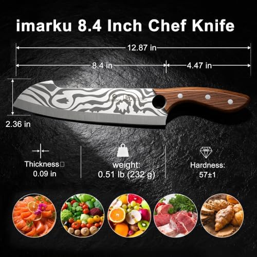 imarku 8.4" Pro Chef Knife, Japanese Ultra Sharp High Carbon Stainless Steel - Image 5