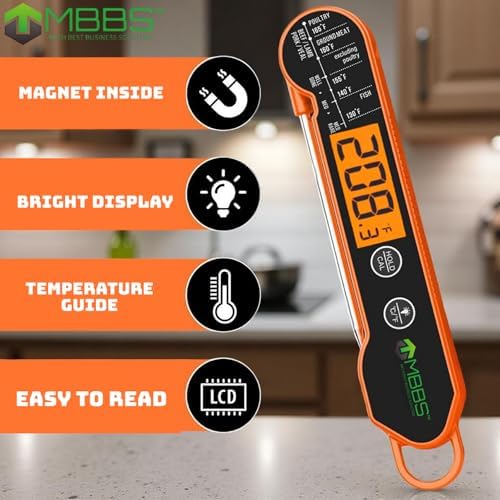 Instant Read Meat Thermometer for Cooking | Waterproof IP67 & Ultra Fast | - Image 4