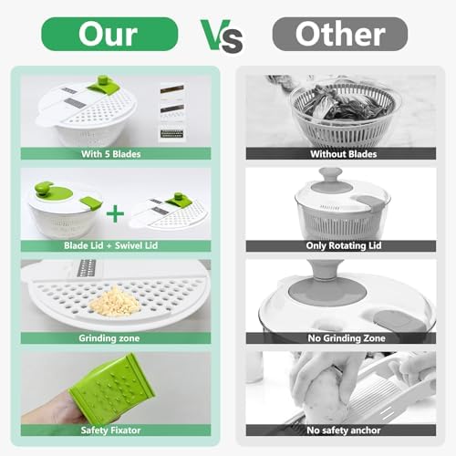 Salad Spinner Large, Vegetables Fruits Wash Bowl, Lettuce Spinner - Image 3