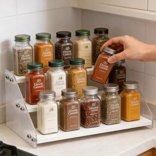 Tiered Spice Rack Organizer for Countertop & Cabinet, 3-Tier 12in Kitchen by Unknown