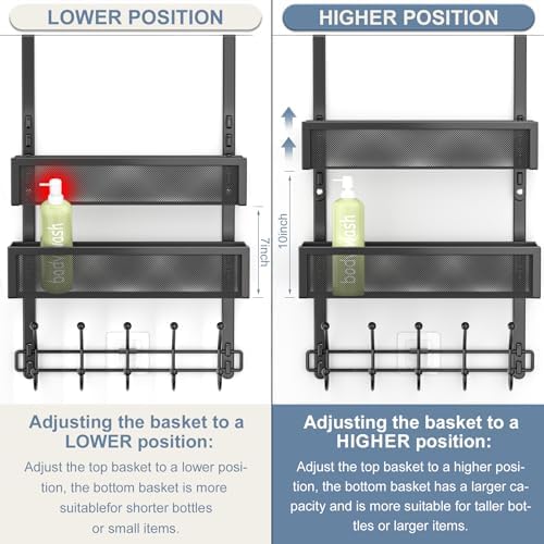 Adjustable Over The Door Hooks Organizer, Door Hanger Coat Rack - Image 4