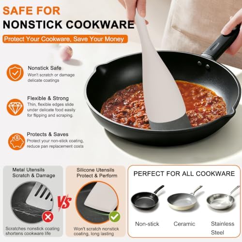 Beijiyi 4 Pack Silicone Spatula Set, High Heat Resistant, - Image 4