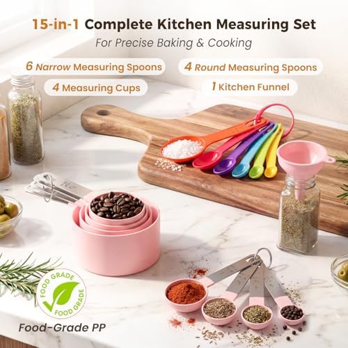 THLHKD 15 Pcs Measuring Cups and Spoons Set, Measuring Spoons Set - Image 2