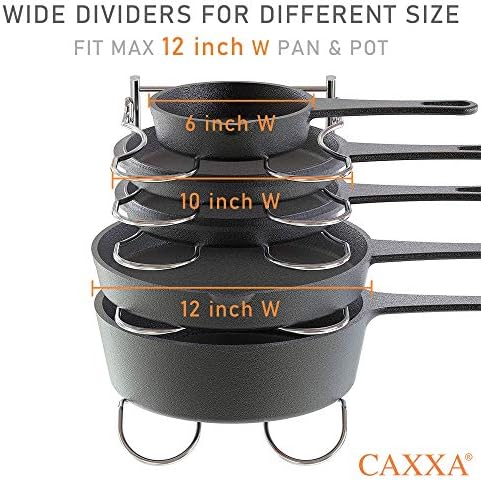 CAXXA Heavy Duty Pan Rack, Pot Lid Rack, Kitchen Cabinet Pantry Cookware - Image 3