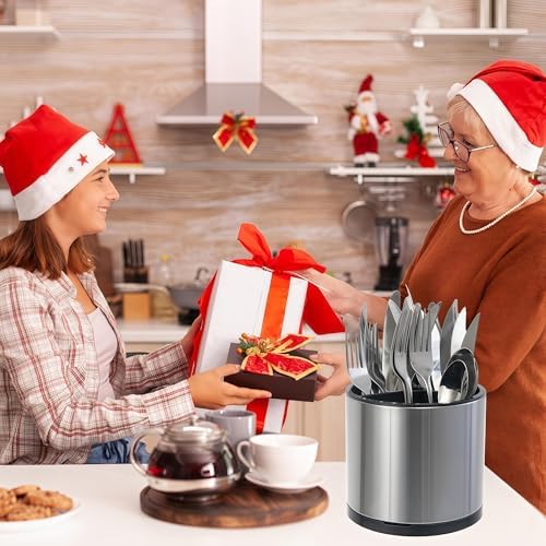 LIBODOUR Kitchen Utensil Holder, 360°Rotating - Image 2