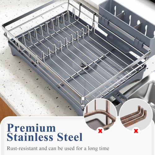 SNTD Dish Drying Rack for Kitchen Counter, 11.8" W x 16.7" L - Image 6