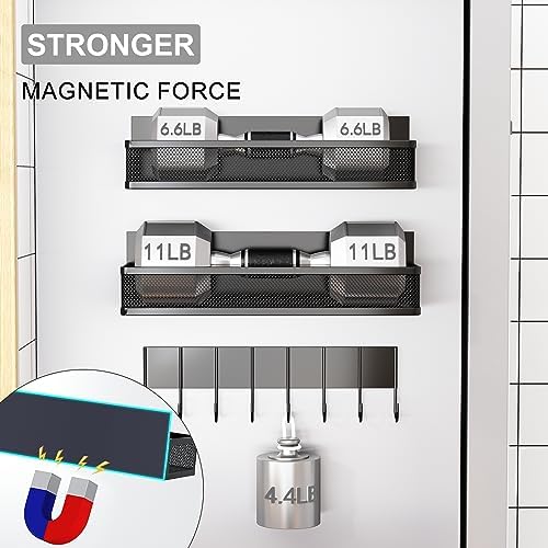 Aufworld Magnetic Spice Rack for Refrigerator, 5 Pack Magnetic Shelf, Moveable - Image 3