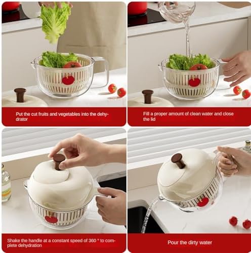 Salad Spinner, Salad Washer And Spinner, Fruit And Vegetable Washer & Dryer - Image 7
