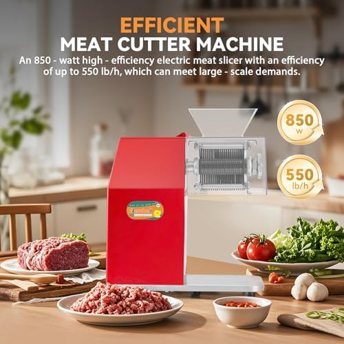 Newhai 850W Commercial Meat Cutter Machine, 20mm Heavy Duty Slicer 110V - Image 2