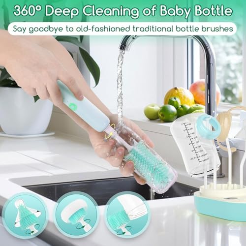 Electric Bottle Brush Cleaner, Wireless Charging Electric Baby Bottle Brush - Image 4