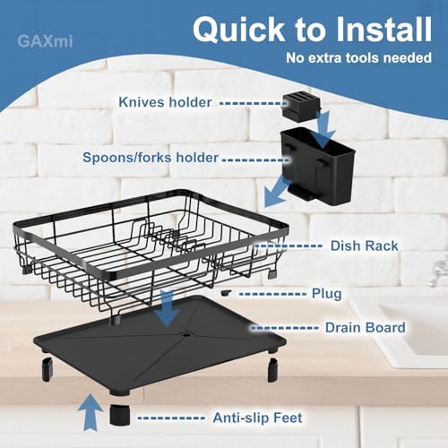 GAXmi Dish Drying Rack with Drainboard - Image 3