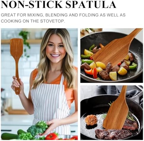 2Pcs Non Toxic Acacia Wood Spatula - Image 2