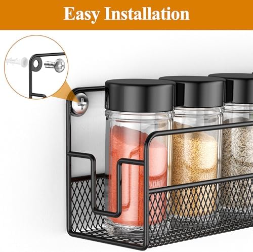 Wall Mounted Spice Rack Organizer, Pantry Door Organizer & Hanging Storage - Image 4