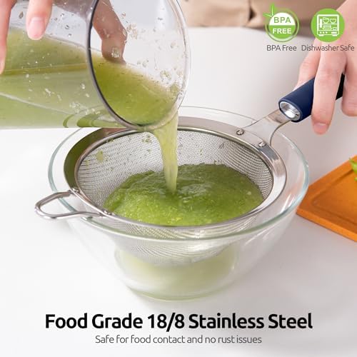 18/8 Stainless Steel Mesh Strainer: U-Taste 5.5 Inch Kitchen Fine Mesh Sieve - Image 3