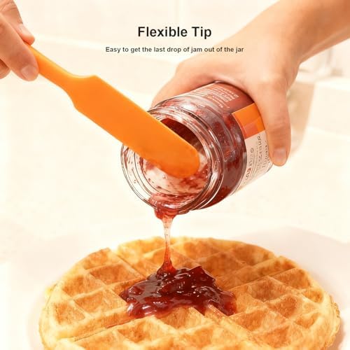 4 Pcs Silicone Jar Spatula Set, Long Handle Heat Resistant Skinny Spatulas - Image 3
