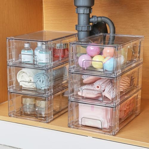 Vtopmart 2 Pack Stackable Clear Drawer - Image 2