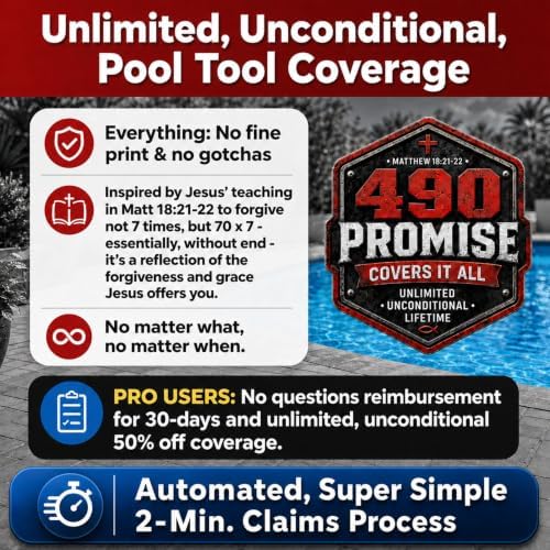 ProTuff 490 Promise 19.5in Pro Pool Leaf Rake Net, Deep Bag Skimmer - Image 3