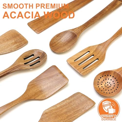 Acacia Wood Kitchen Utensil Set Wooden Spoons - Image 7