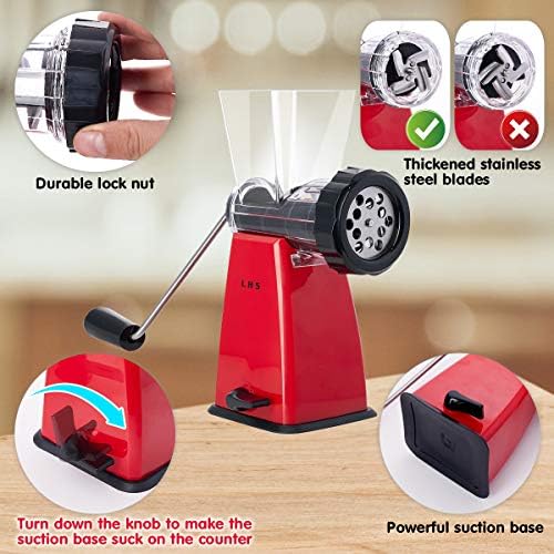 LHS Manual Meat Grinder with Stainless Steel Blades Heavy Duty Powerful Suction - Image 2