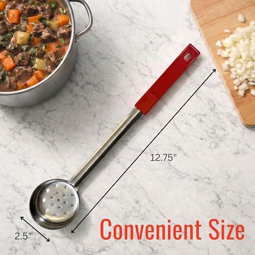 2 oz Slotted Stainless Steel Portion Control Ladle Spoodle - - Image 6