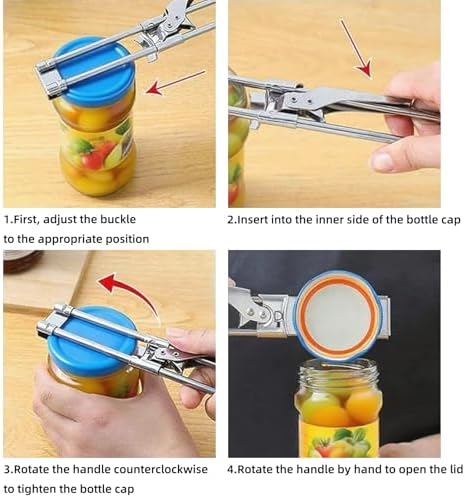2 Pack Adjustable Jar Opener for Weak Hands, Stainless Steel Can Opener & Beer - Image 6