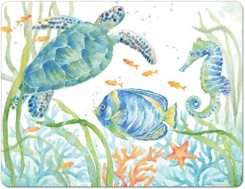 Cut N' Funnel Sea Turtle Designer Flexible Cutting Board Mat 15" x 11.5" by CounterArt