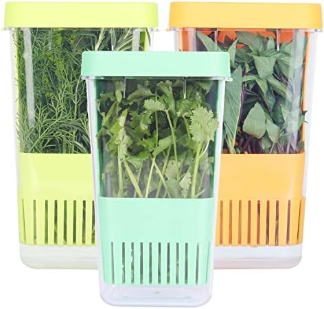 LUVCOSY 3 Pack Herb Keeper, BPA-Free Plastic Herb Saver by LUVCOSY