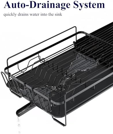 Kitsure Extendable Dish Drying Rack, 19.2"-26.7" L x 12.9" W - Image 6