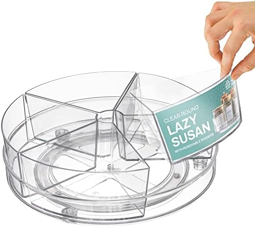 Home Intuition Round Plastic Lazy Susan Turntable Food Storage Container - Image 3