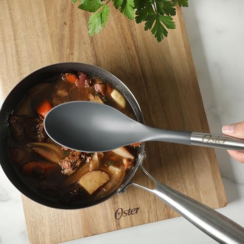 Oster Chadswyck 13.8” Cooking Spoon, Heat Resistant Silicone Head, Safe - Image 3