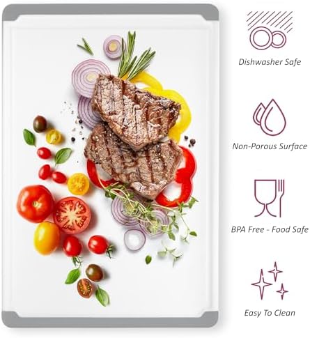 Large Plastic Cutting Board for Kitchen, 18-Inch Reversible Chopping Board - Image 4