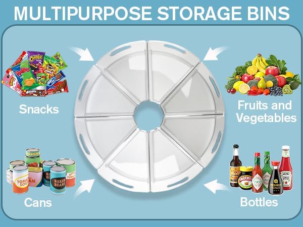 Lazy Susan Organizer for 26''-27'' Diameter Clear Corner Cabinet Storage Bins - Image 6