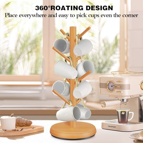 Mug Holder Tree, New Upgraded 360° Rotated 8 Hooks Coffee Cup Holder - Image 2