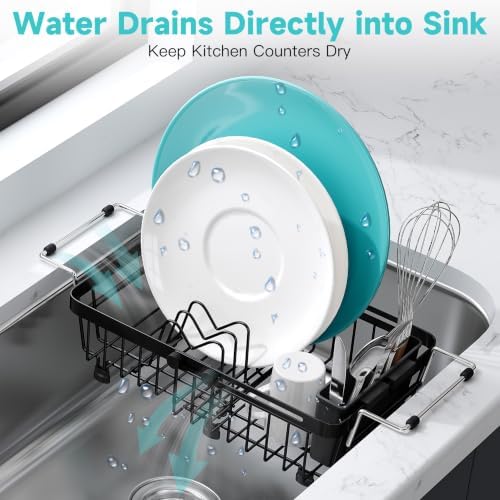 JASIWAY Black Mini Over the Sink Dish Drying Rack - Image 5