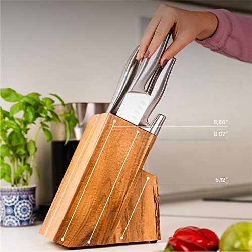 Coninx Acacia Wood Kitchen Knife Block - Image 6