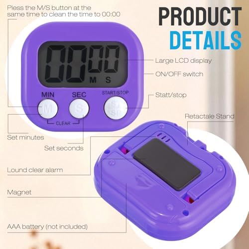 Leumoi 24 Pcs Digital Kitchen Timer Bulk Timer - Image 3