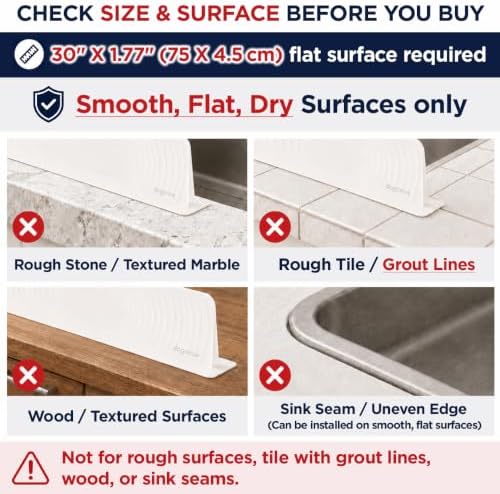 30" Kitchen Sink Splash Guard, Silicone Water Guard - Image 2