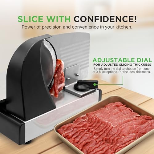 Nutrichef Electric Meat Slicer | 200W Automatic Meat, Deli & Bread Slicer | - Image 2