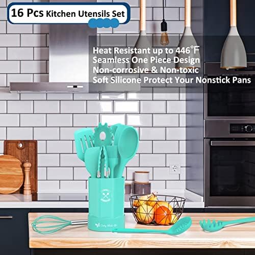Silicone Kitchen Utensils Set, 16-Piece Silicone Cooking Utensils by Deedro - Image 3
