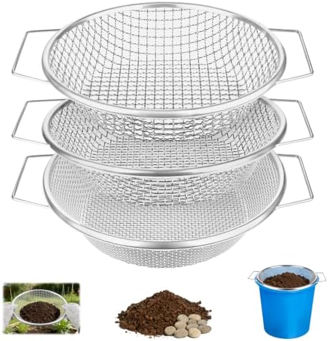 3PCS Soil Sifter for Gardening by NONLEY