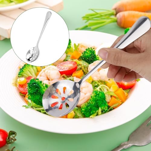 3pcs Slotted Spoons for Soups Dips Cereals, 7.87x1.97in/20x5cm 9-Hole Stainless - Image 7