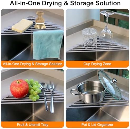 Triangle Roll Up Dish Drying Rack - Image 5