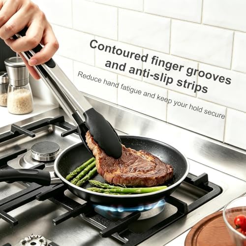 Silicone Kitchen Cooking Tong 12" Stainless Steel - Image 5