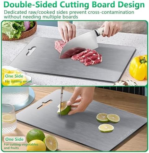 Titanium Cutting Board for Kitchen Set of 3, 100% Pure Titanium Cutting Boards - Image 5