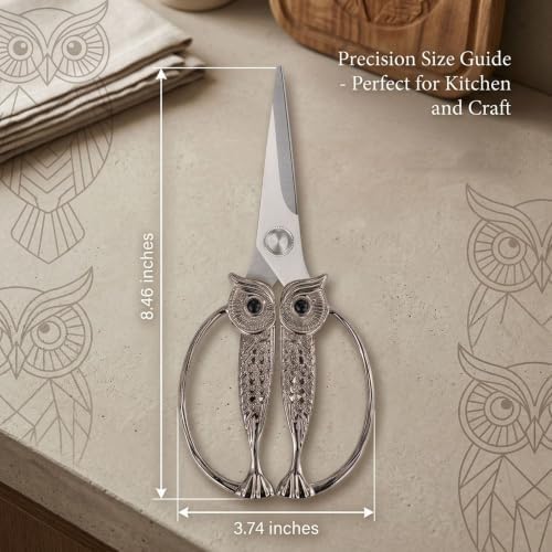 XSNBRD All Purpose Kitchen Shears, Nickel Stainless Owl Scissors. - Image 2