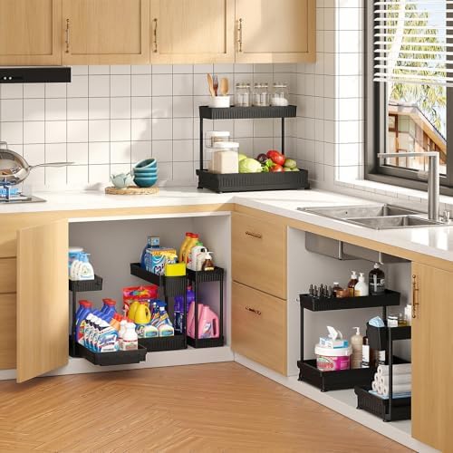 Sevenblue 3-Pack 2-Tier L-Shaped Under Sink Organizers - Image 5