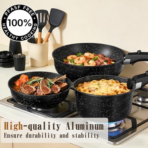 Umite Chef 21Pcs Pots and Pans Set Non Stick, Nonstick Ceramic Cookware Sets - Image 3