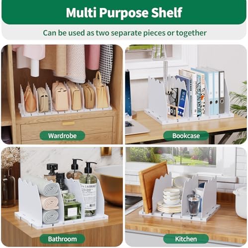 SPACEKEEPER Shelf Divider for Closet, Adjustable Purse Organizers - Image 3